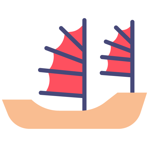 ícono de barco tradicional chino